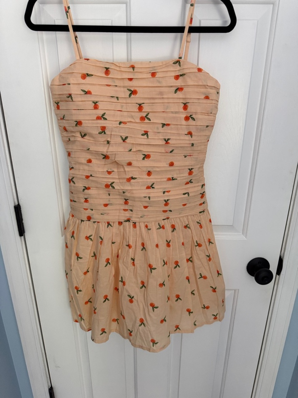 Japna Peach Print Pleated Mini Dress